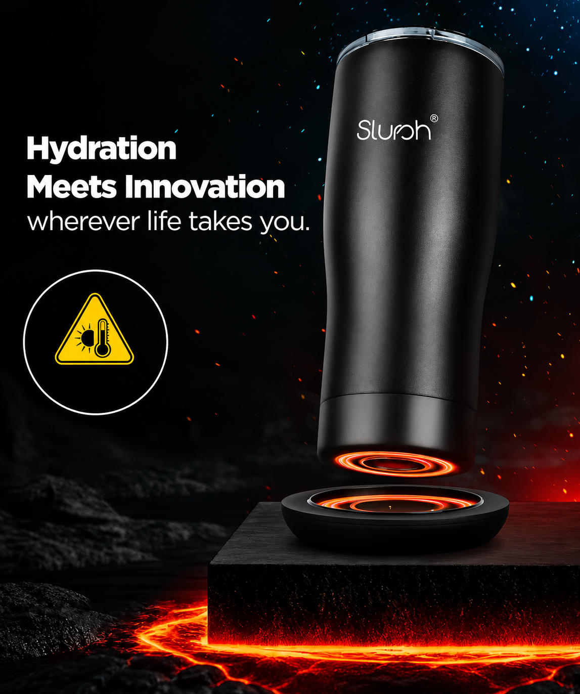 Hydration meets innovation visual for the Smart Temperature Control Tumbler